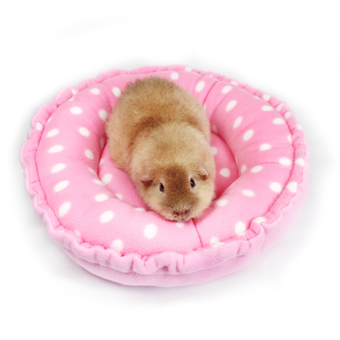 Pink Polka Dot Doughnut Bed for Guinea Pigs