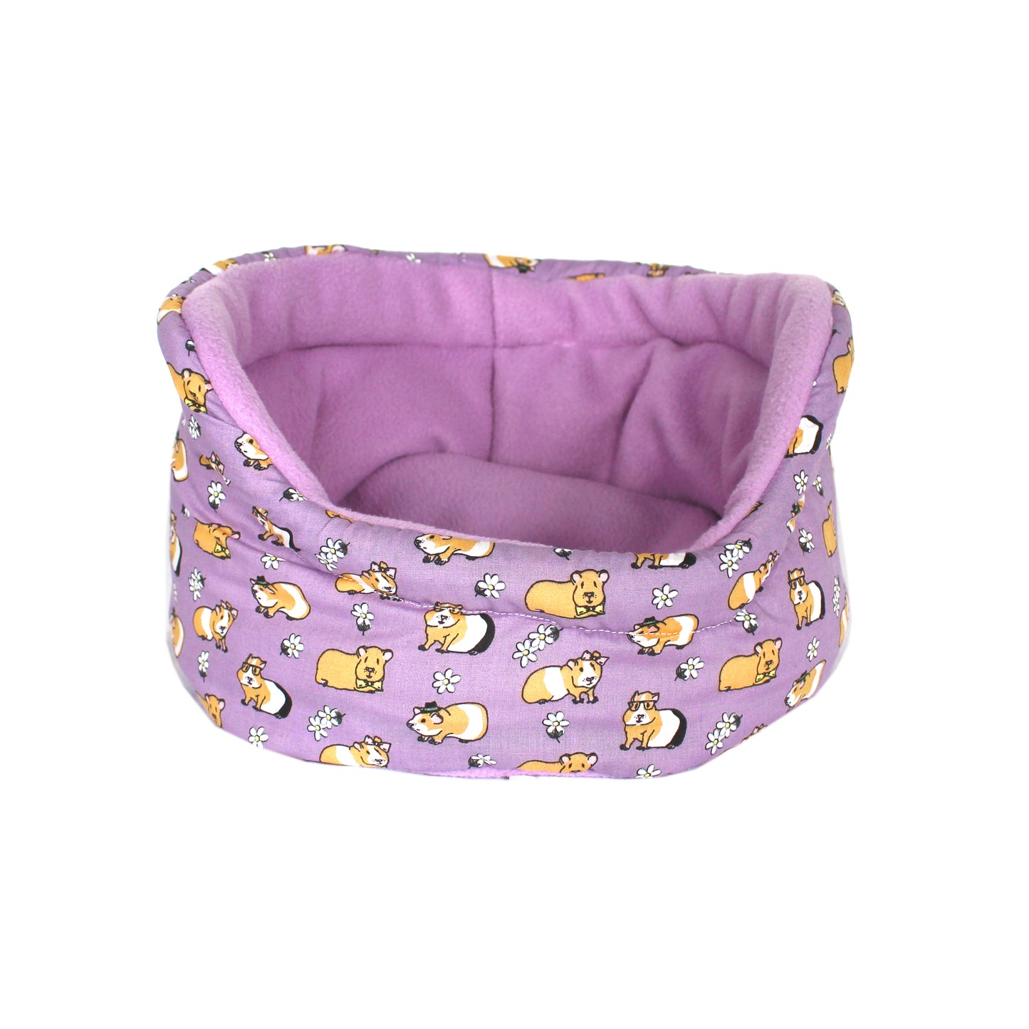 Purple Guinea Pig Pattern Cuddle Cup, front view empty