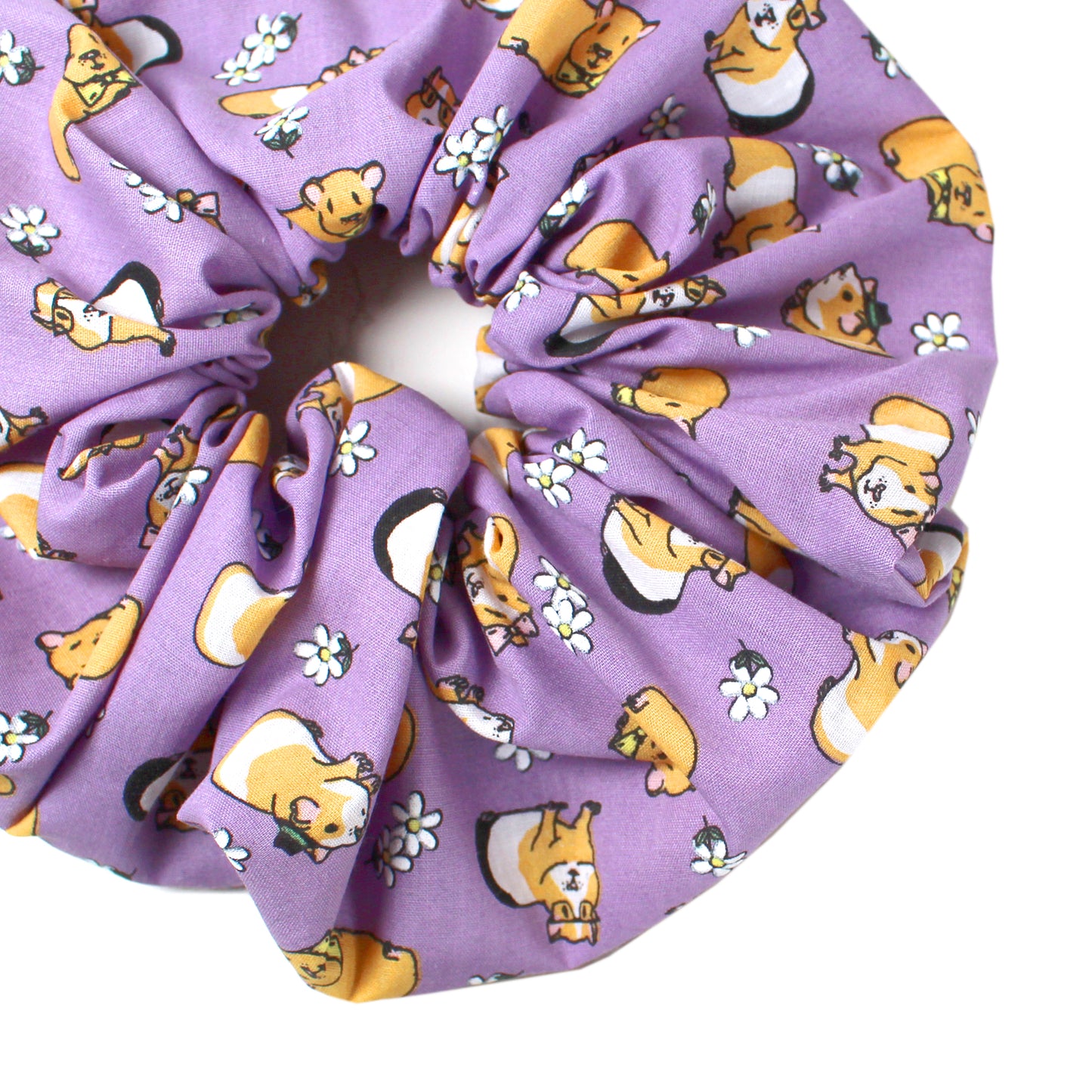 Purple Guinea Pig Hair Scrunchie - Large Or Regular Scrunchie