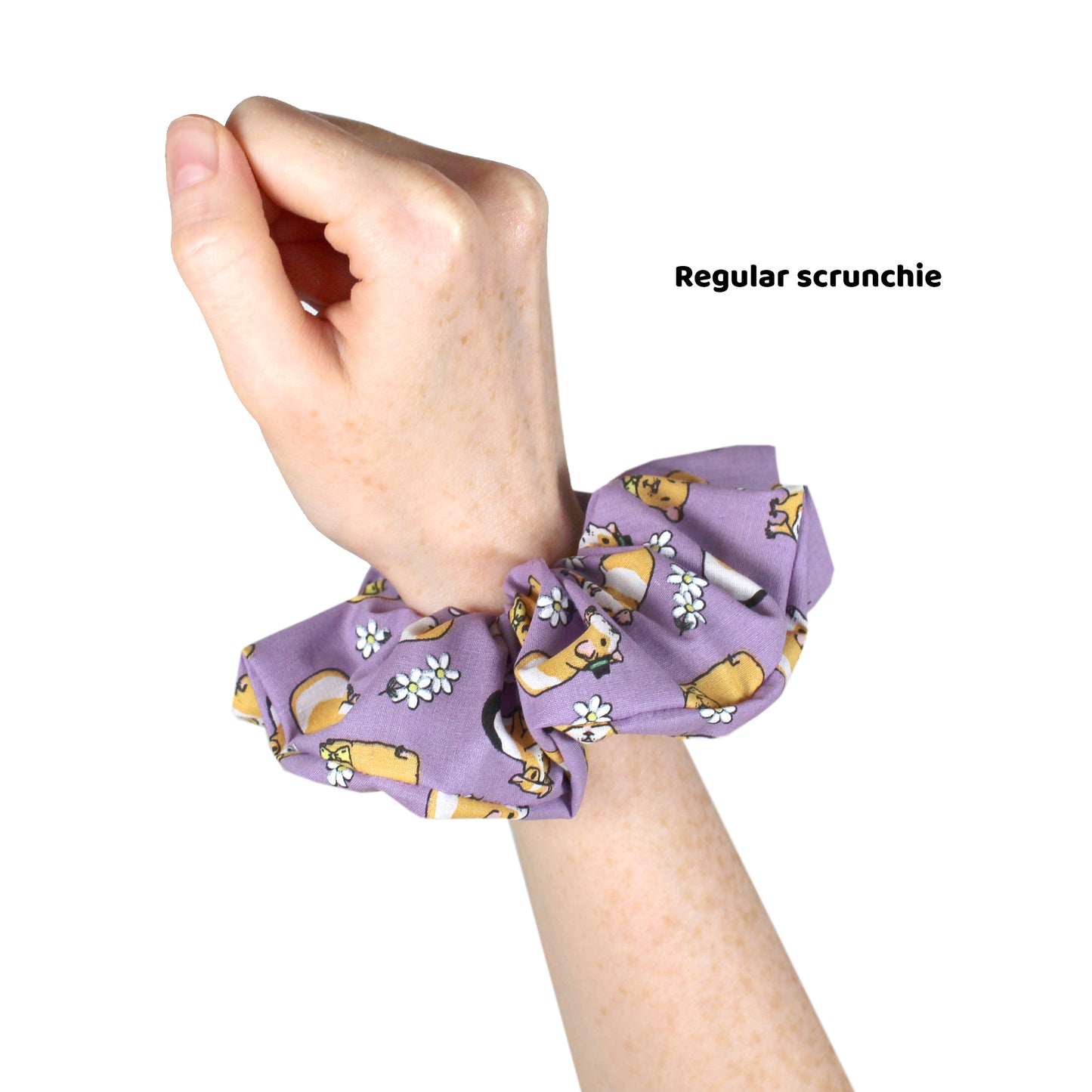 Purple Guinea Pig Hair Scrunchie - Large Or Regular Scrunchie