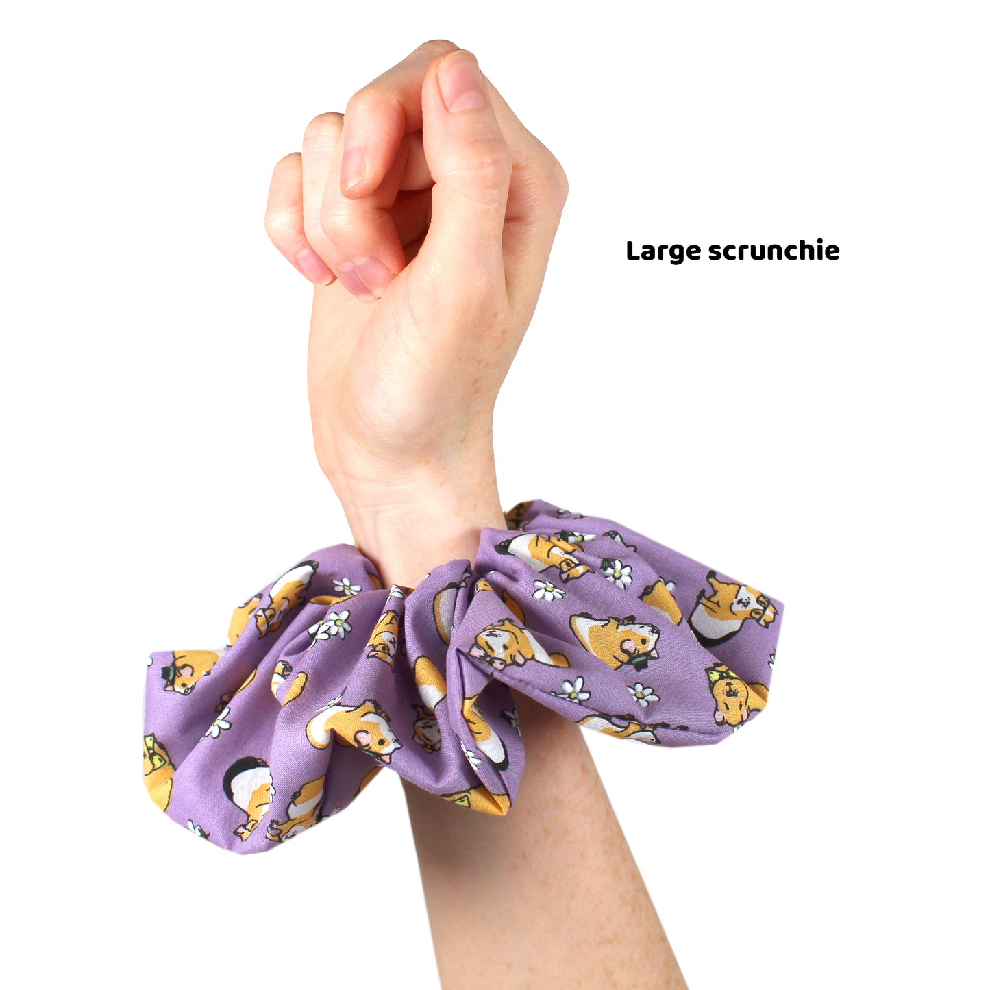 Purple Guinea Pig Hair Scrunchie - Large Or Regular Scrunchie