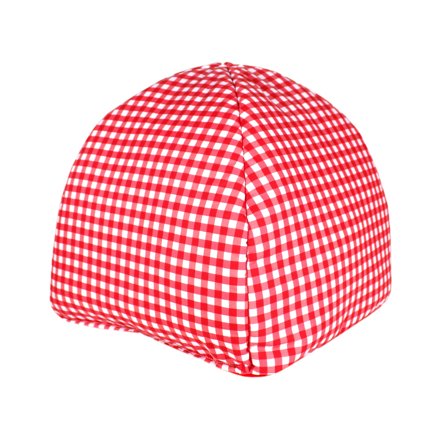 Red Gingham Guinea Pig Accessory Set, rear view of the hidey house for guinea pigs
