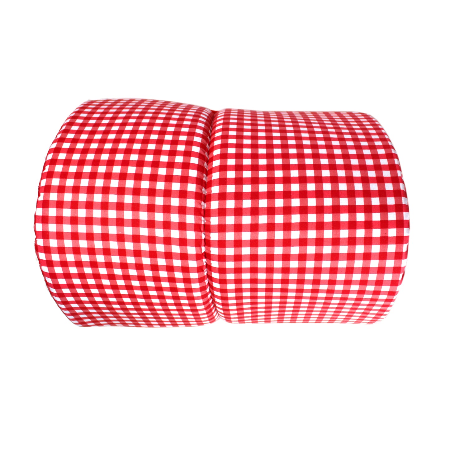 Red Gingham Snuggle Tunnel, birds eye view of the snuggle tunnel