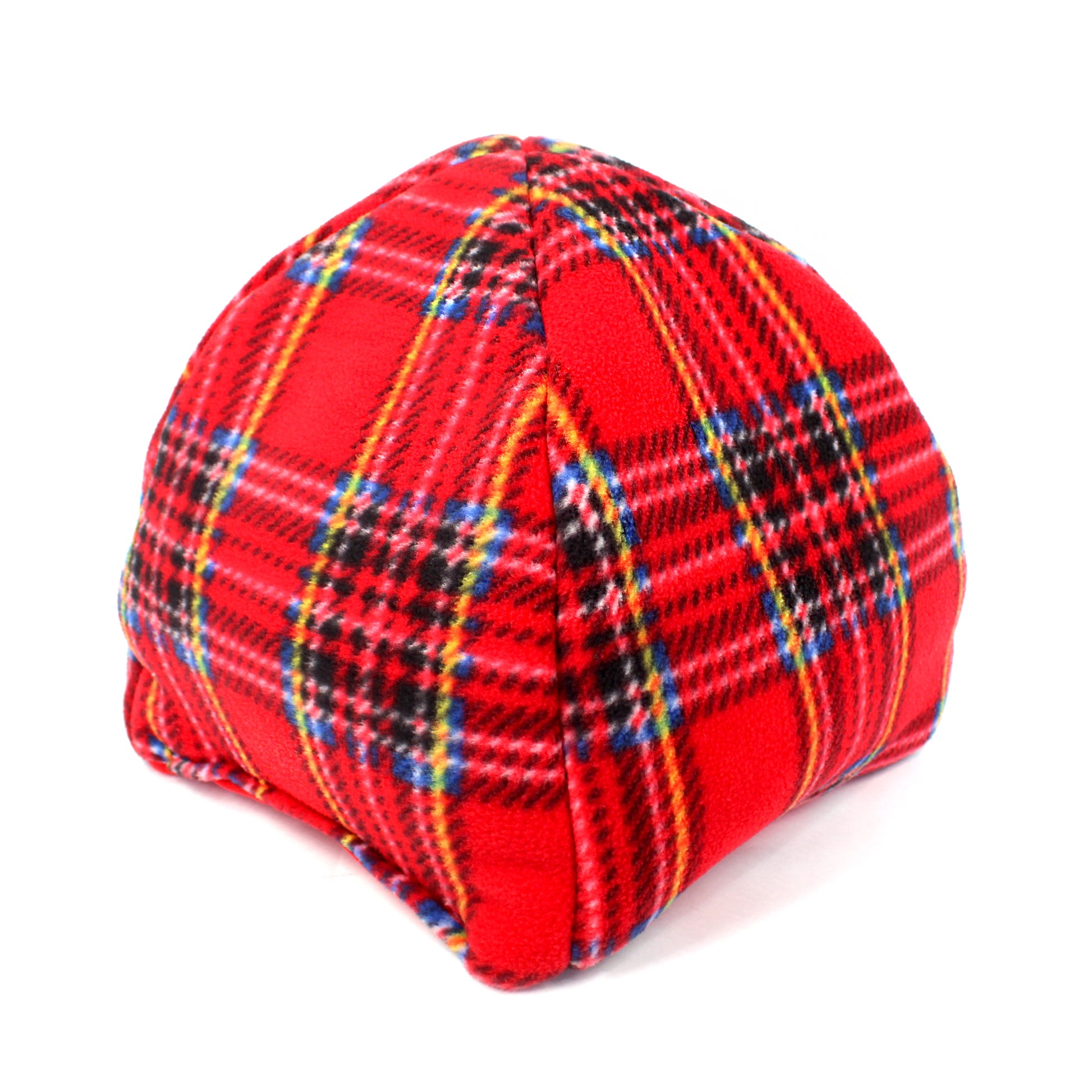 Red tartan Hidey Hut on a white background