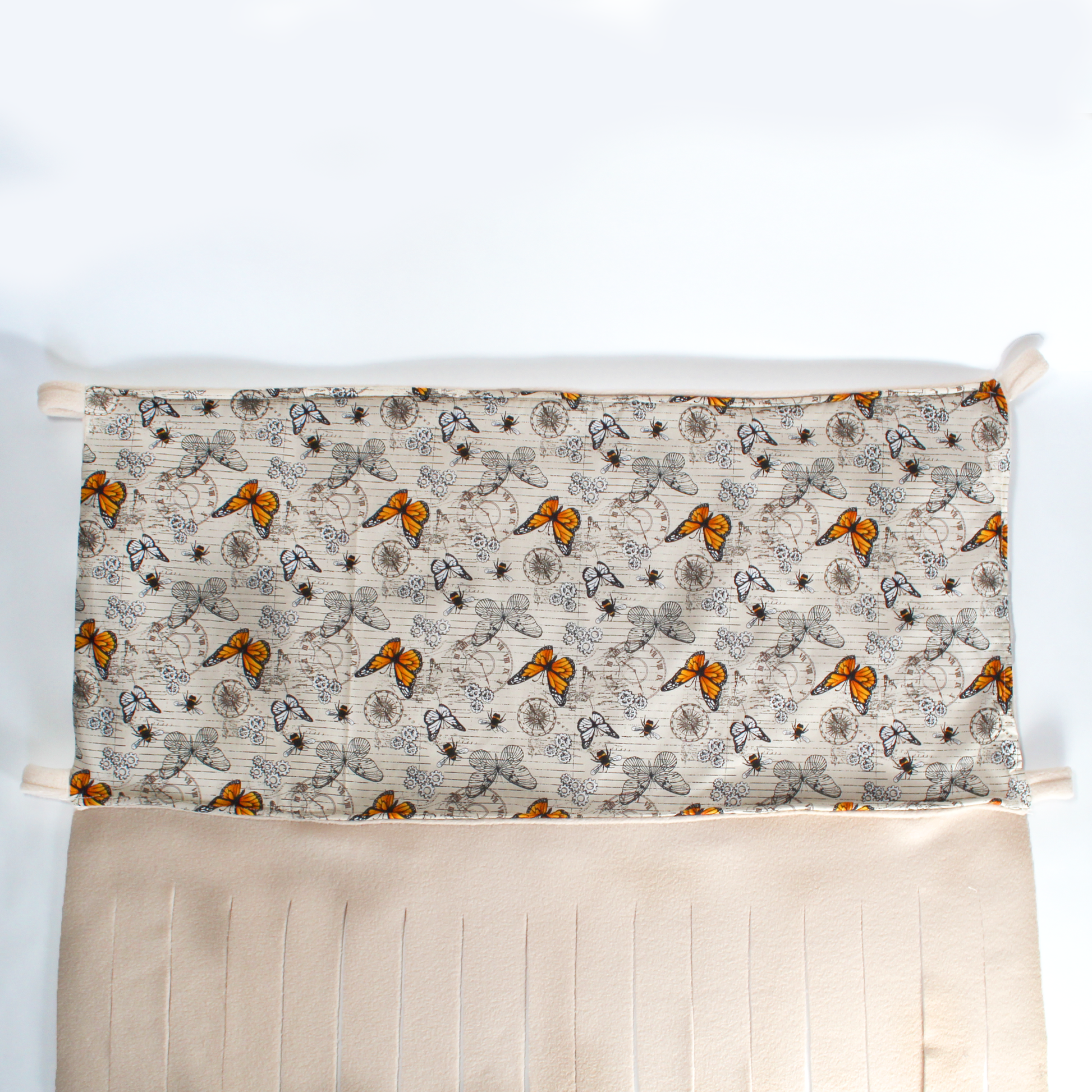 Steampunk Butterfly Large Fleece Forest, curtain hammock on full display