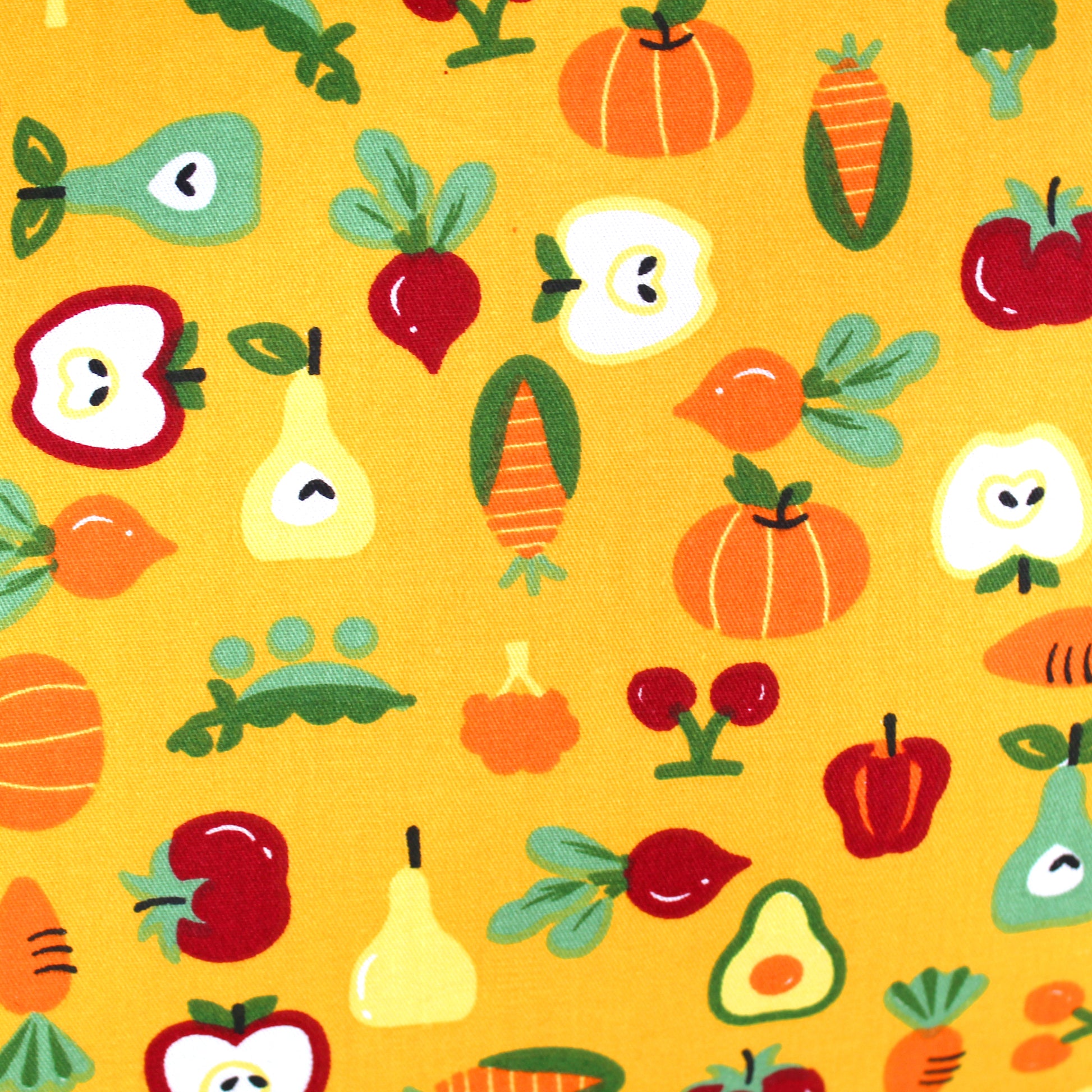 Fruit and Vegetable Corner Fleece Forest For Guinea Pigs, close up of the fruit and vegetable pattern