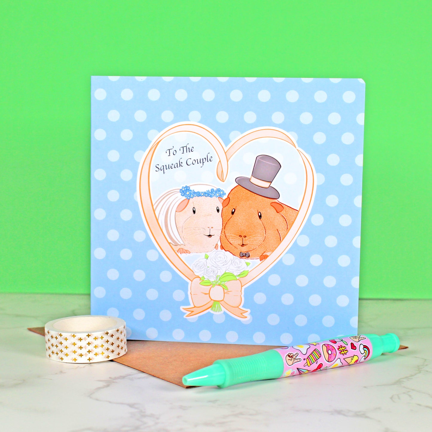 Squeak Couple Guinea Pig Wedding Card