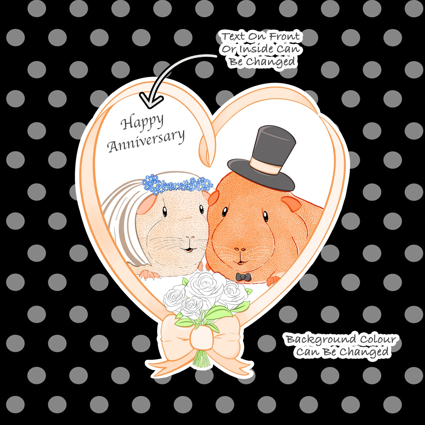 Squeak Couple Guinea Pig Wedding Card