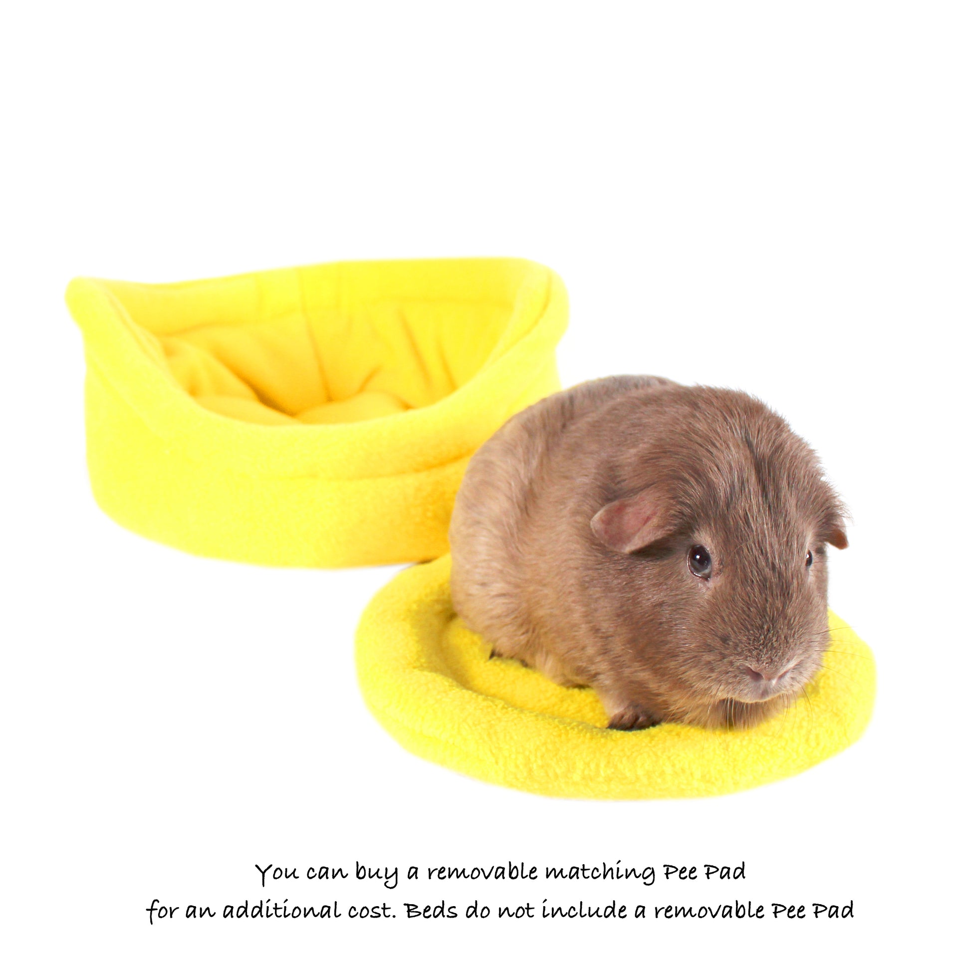 Yellow Guinea Pig Cuddle Cup, with optional pee pad and a guinea pig