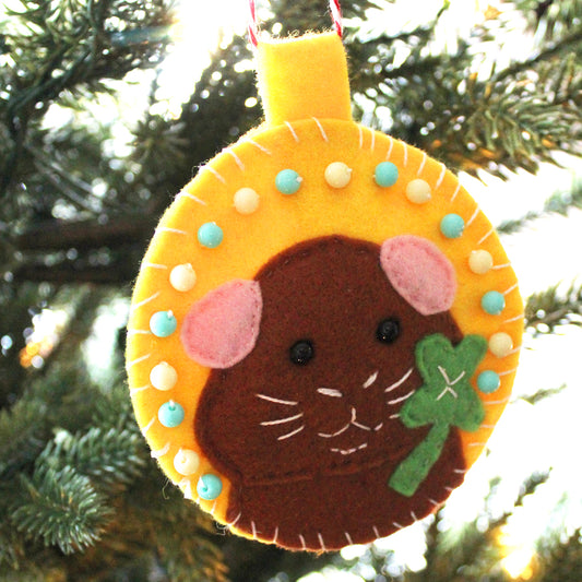 Felt Shamrock Guinea Pig Decoration