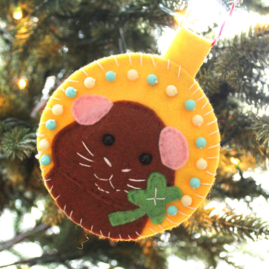 Felt Shamrock Guinea Pig Decoration