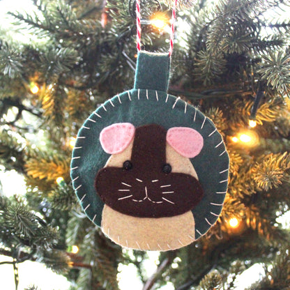 Felt Brown & Cream Guinea Pig Decoration