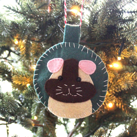Felt Brown & Cream Guinea Pig Decoration