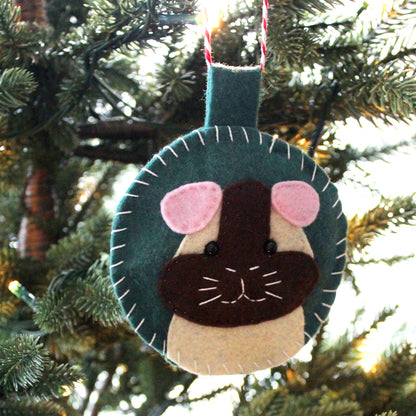 Felt Brown & Cream Guinea Pig Decoration