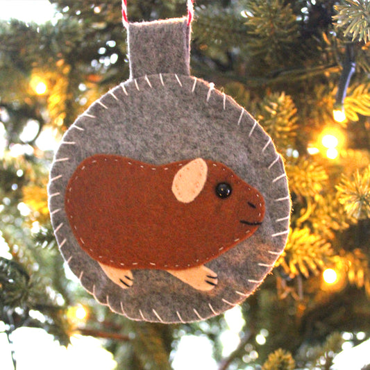 Felt Brown Guinea Pig Decoration