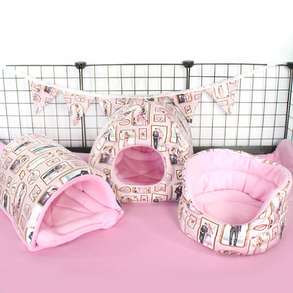 Pink Art Deco Guinea Pig Accessory Bundle