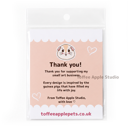 Stay Halloumi guinea pig sticker packaging with product information