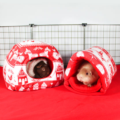Red and White Classic Christmas Guinea Pig Accessory Bundle