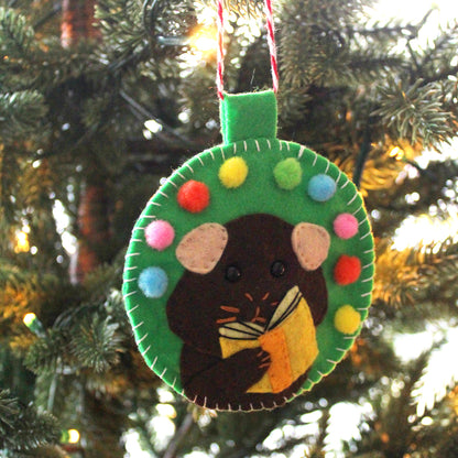 Brown Guinea Pig Bookish Felt Decoration