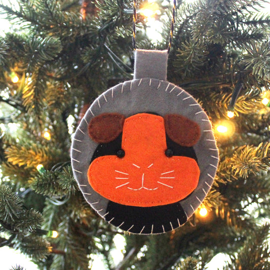 Felt Black & orange Guinea Pig Decoration
