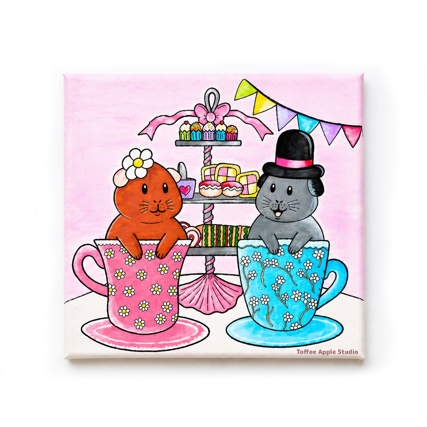 Afternoon Tea with Friends – Original Hand-Painted Canvas