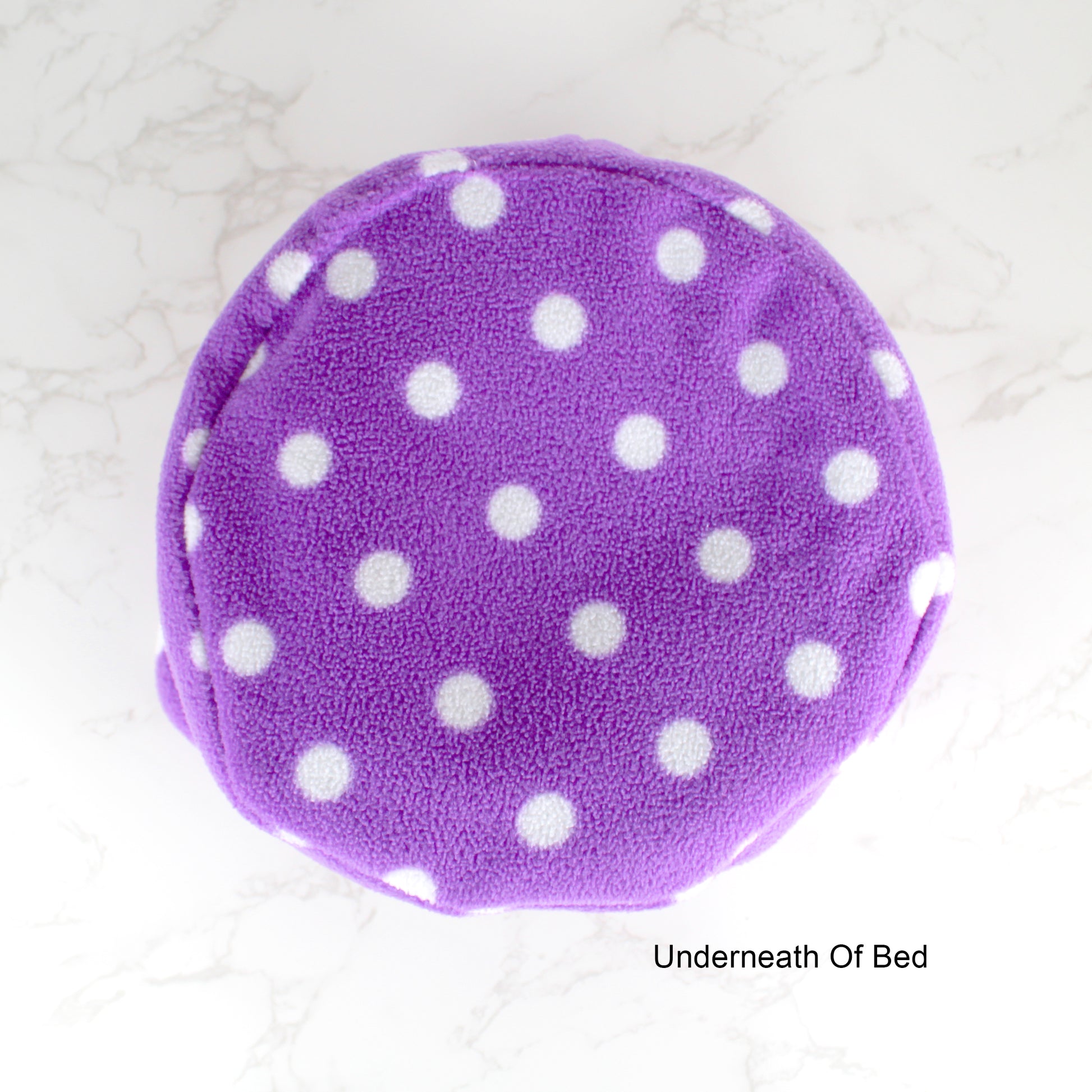 Purple Polka Dot Guinea Pig Cuddle Cup, bottom view