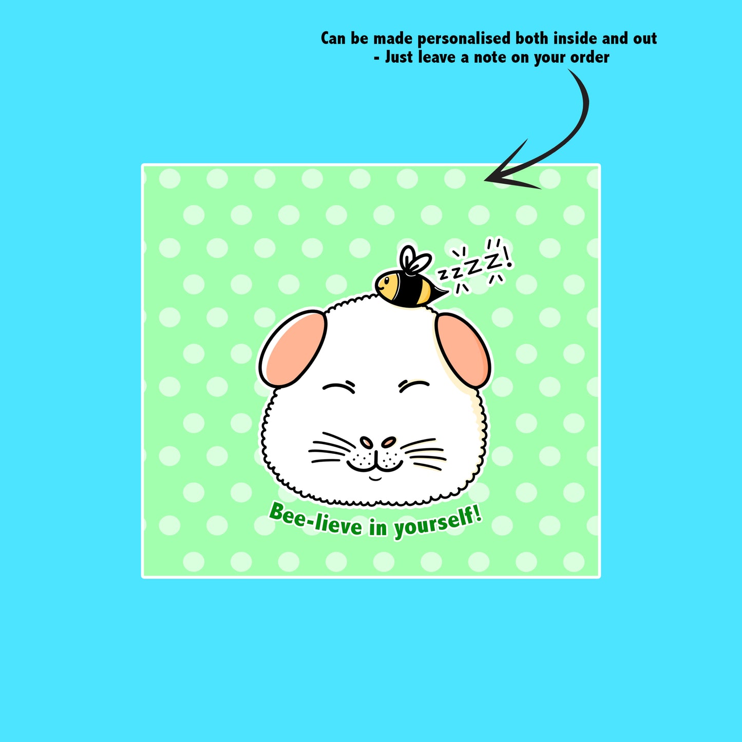 I Bee-lieve In You Guinea Pig Card