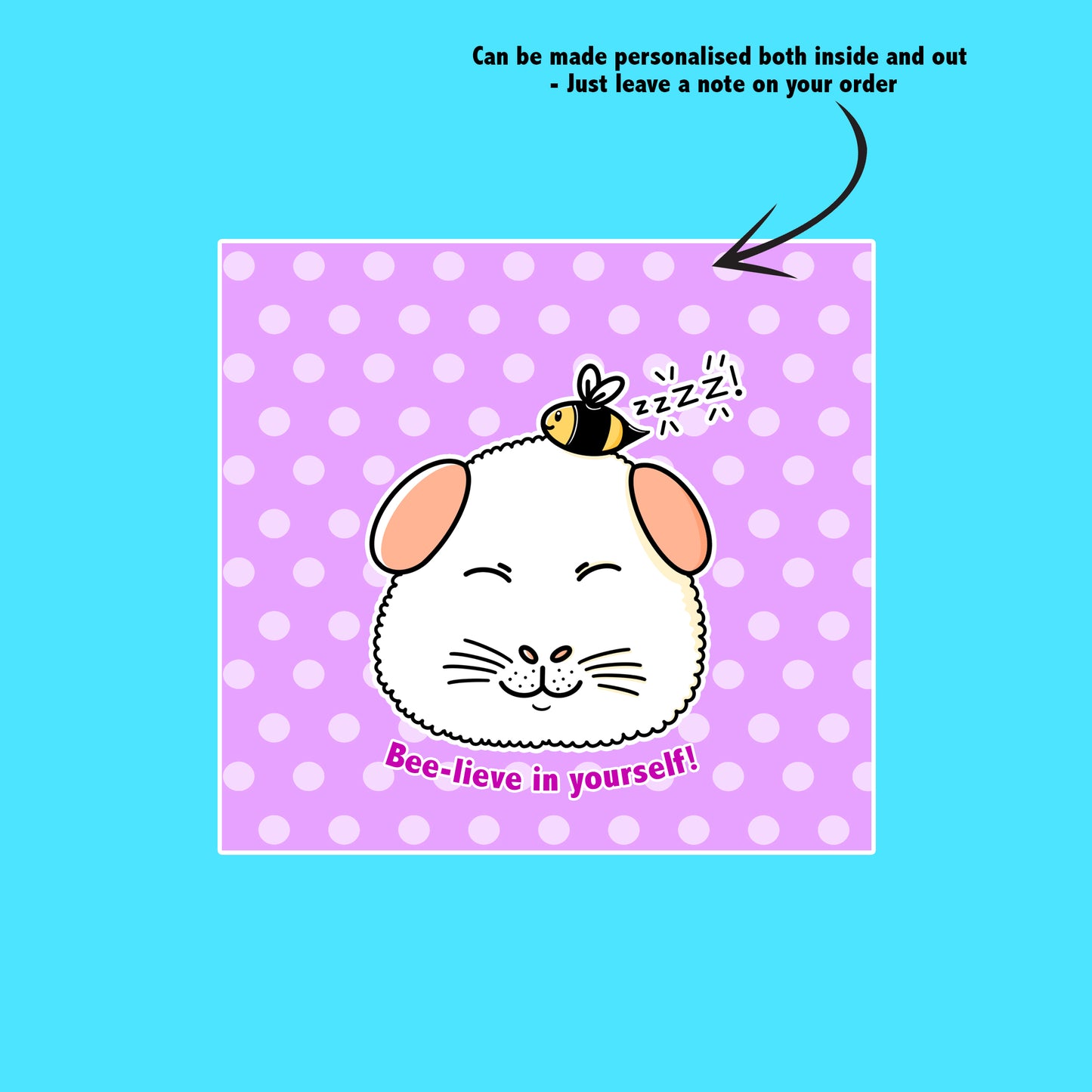 I Bee-lieve In You Guinea Pig Card
