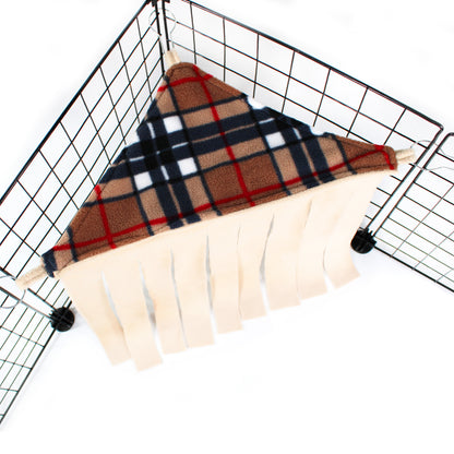 Beige Nova Checked Corner Fleece Forest