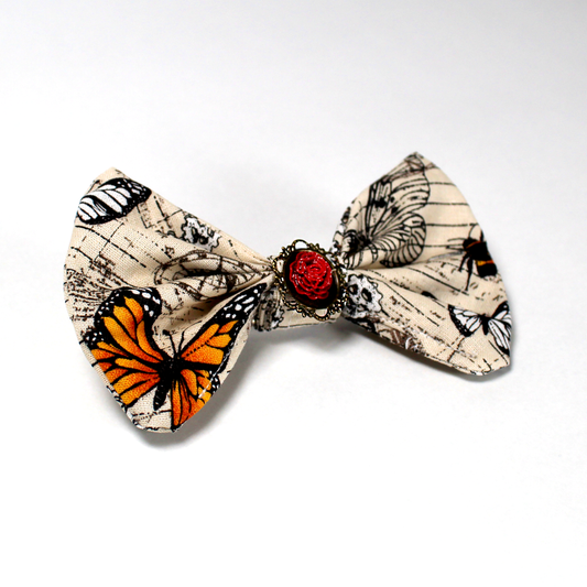 Medium Steampunk Butterfly Hair Bow Clip, sustainable hair accessories 