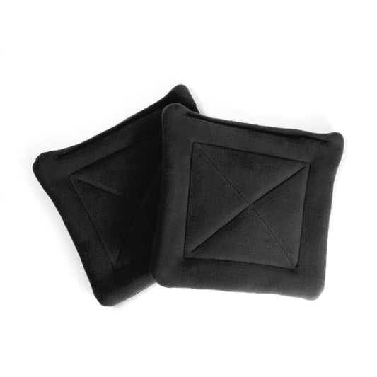 Pair of Black Square Pee Pads for Hidey House, top view of the pair of wee wee mats