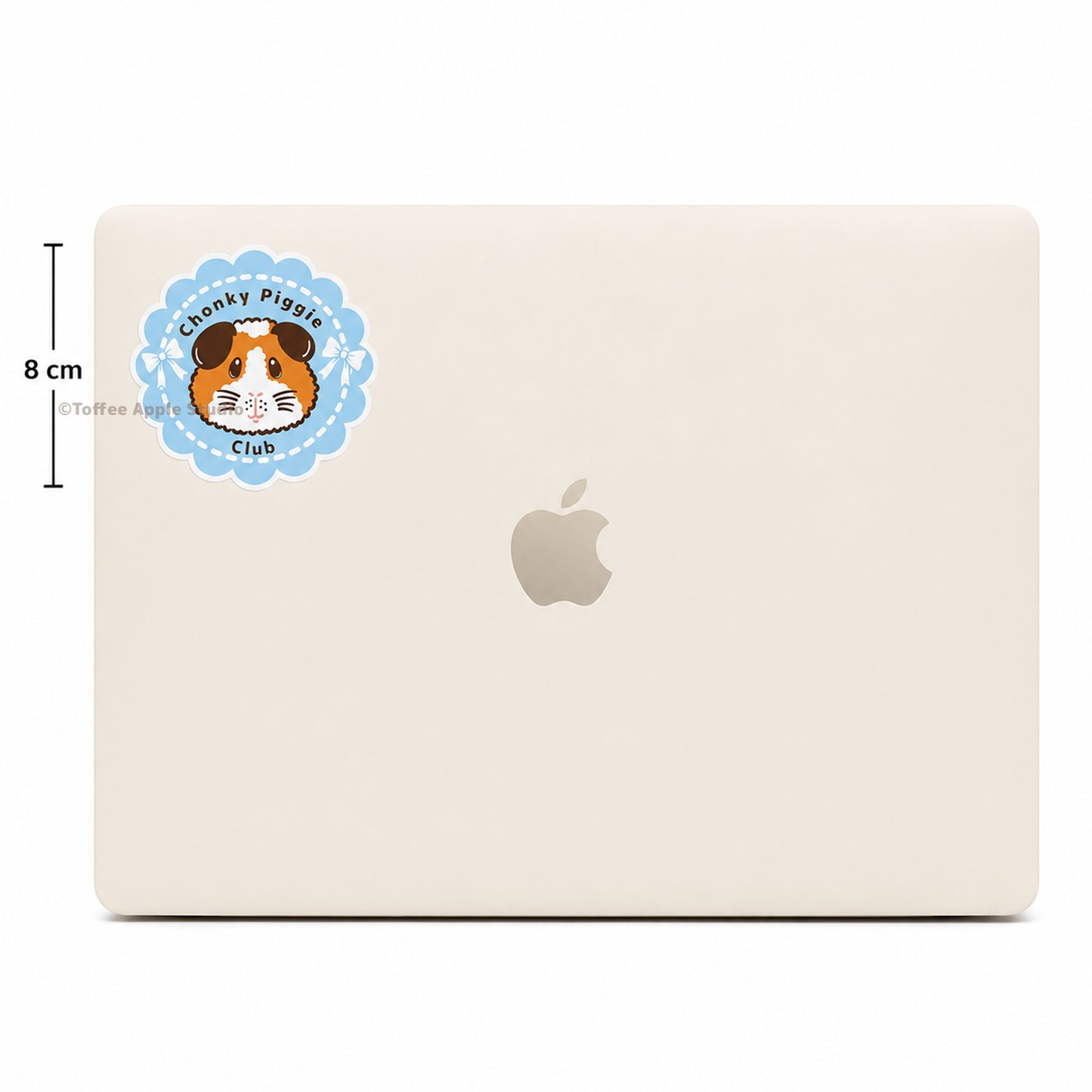 Blue Chonky Piggie Club Guinea Pig Vinyl Sticker - Clear