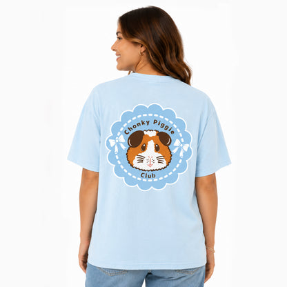 Chonky Piggie Club Guinea Pig T-Shirt - Blue