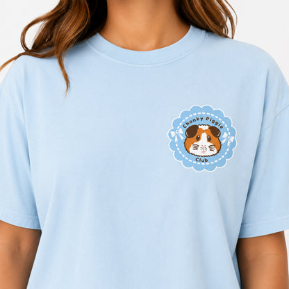 Chonky Piggie Club Guinea Pig T-Shirt - Blue