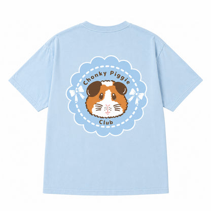 Chonky Piggie Club Guinea Pig T-Shirt - Blue