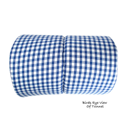 Blue Gingham Squish Tunnel For Guinea Pigs