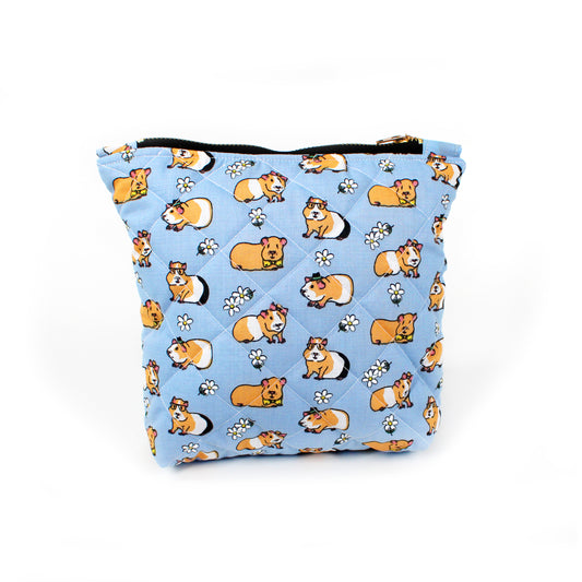Blue Guinea Pig Quilted Accessory Bag