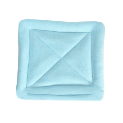 Blue Patchwork Hidey House For Guinea Pig, top view of the removeable pee pad
