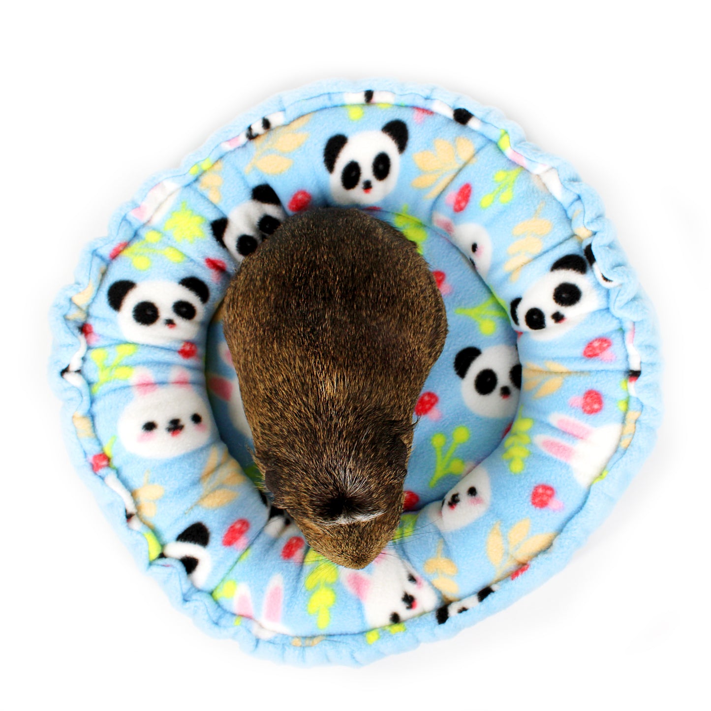 Blue Panda & Rabbit Doughnut Bed