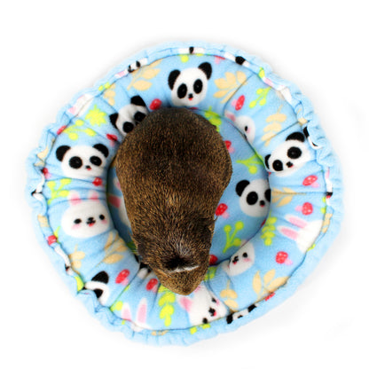 Blue Panda & Rabbit Doughnut Bed