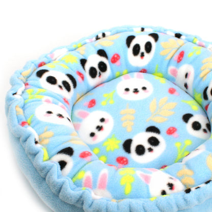 Blue Panda & Rabbit Doughnut Bed