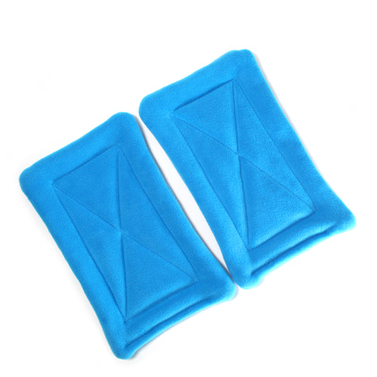 Pair Of Rich Blue Rectangle Pee Pads, view of the pair of wee wee pads that fit our squish tunnels