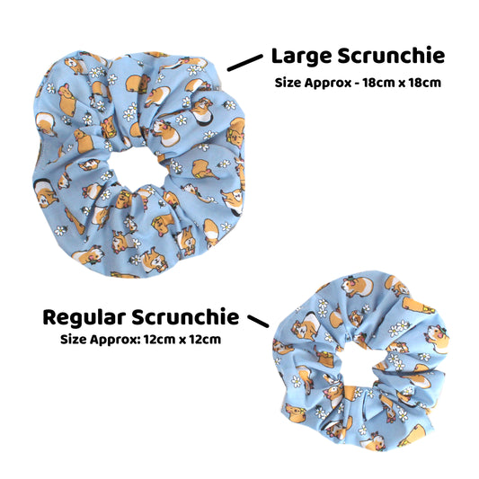 Baby Blue Guinea Pig Hair Scrunchie - Large Or Regular Scrunchie