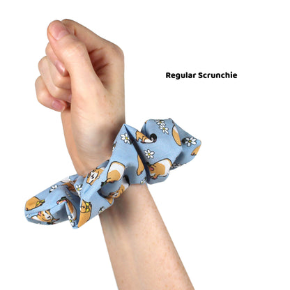 Baby Blue Guinea Pig Hair Scrunchie - Large Or Regular Scrunchie