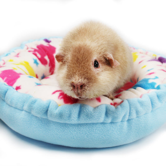 Blue Unicorn Doughnut Bed for Guinea Pigs