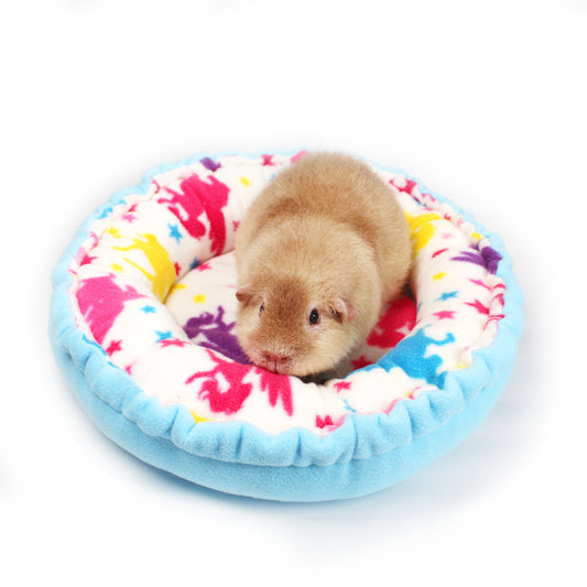 Blue Unicorn Doughnut Bed for Guinea Pigs