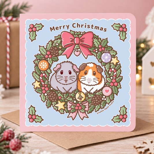 Earl Grey and Teacake Christmas guinea pig card showing the seeded card option
