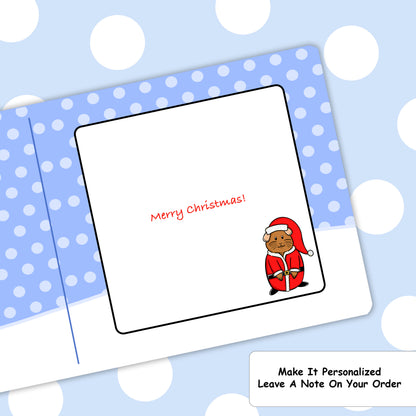 Santa Piggy - Guinea Pig Christmas Card