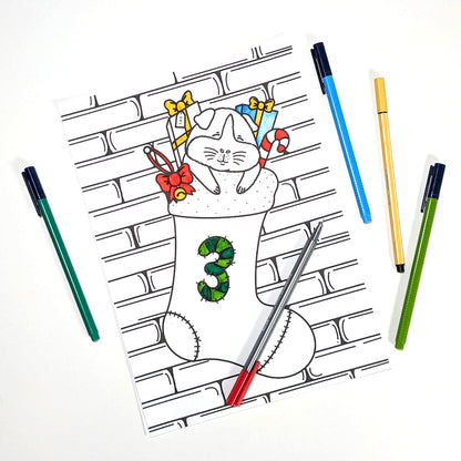 Printable Guinea Pig Advent Colouring Book