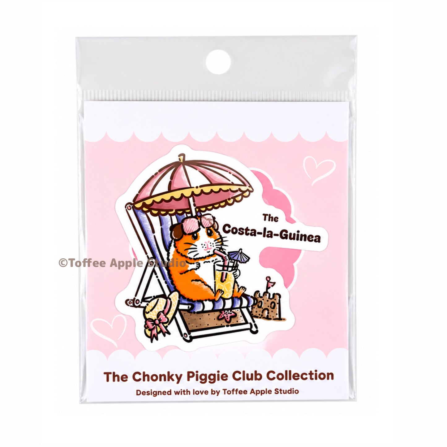 Costa-la-Guinea White Vinyl Guinea Pig Sticker